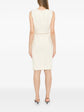 Sleeveless Cream Wool Tweed Dress - view 4