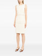 Sleeveless Cream Wool Tweed Dress - view 3