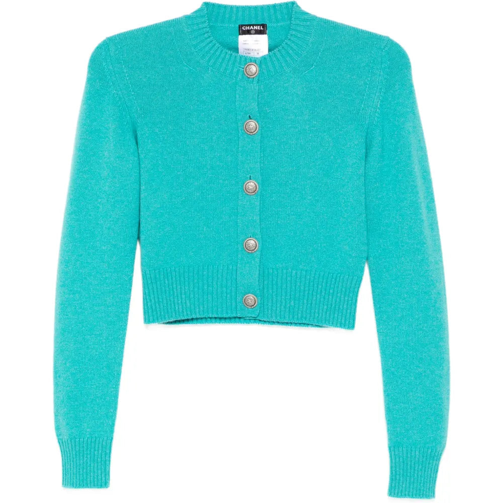 2014 Turquoise Cashmere Cardigan - CHANEL