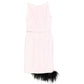 Pink Feather Trim Belted Midi Dress - view 2