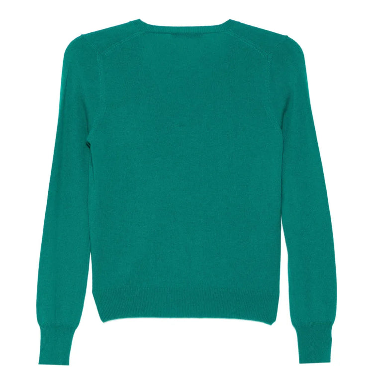 Emerald V-Neck Cashmere Sweater - view 2
