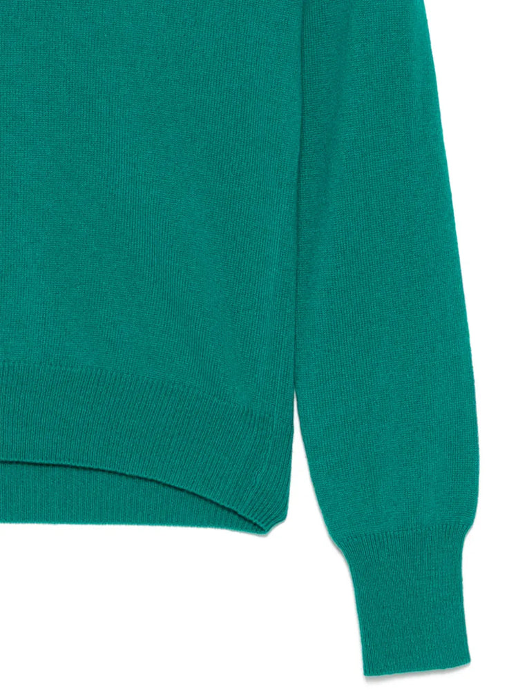 Emerald V-Neck Cashmere Sweater - view 3