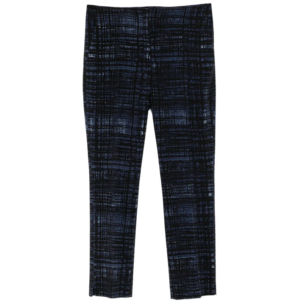 Blue Abstract Print Tailored Trousers - Prada