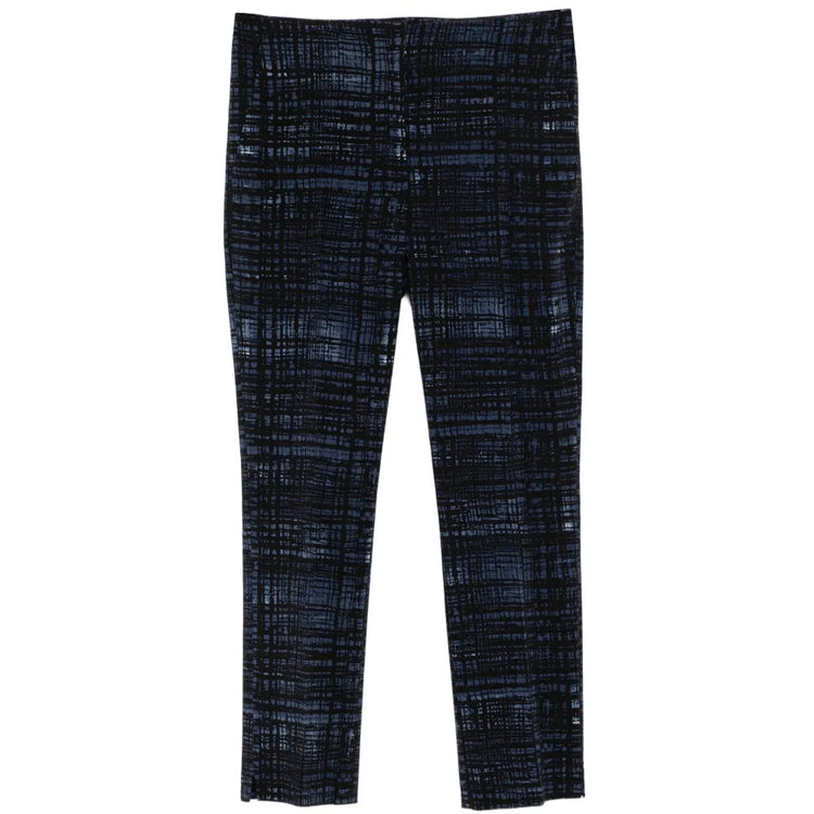 Blue Abstract Print Tailored Trousers - Prada