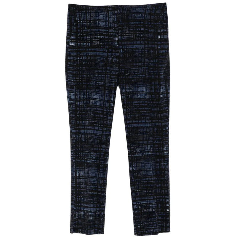 Blue Abstract Print Tailored Trousers - Prada