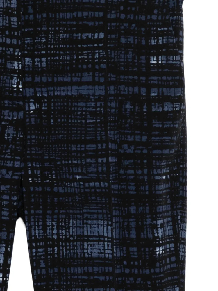 Blue Abstract Print Tailored Trousers - view 3