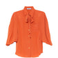 Coral Silk Shirt with Tie Detail - Prada