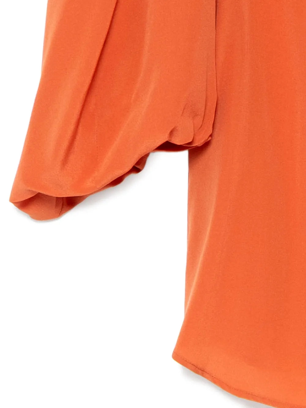 Coral Silk Shirt with Tie Detail - view 3