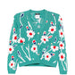 2015 Green Floral Cashmere Knit Cardigan - CHANEL
