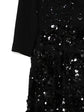 Black Sequined V-Neck Midi Dress