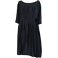 Charcoal Silk Pleated Dress