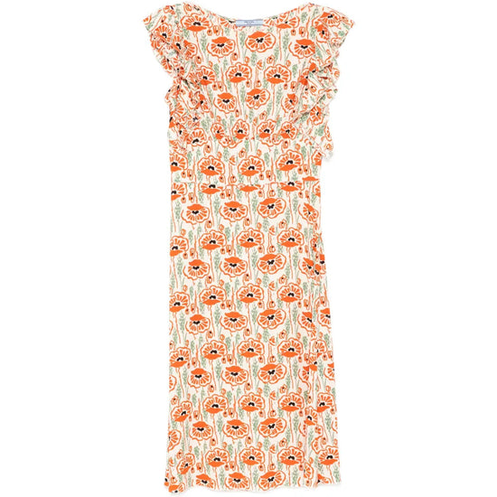 Floral Ruffled Midi Dress