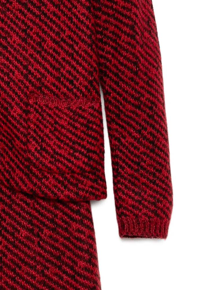 Red Textured Knit Three-Piece Set - view 3