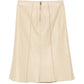 Cream Leather A-Line Skirt - view 2
