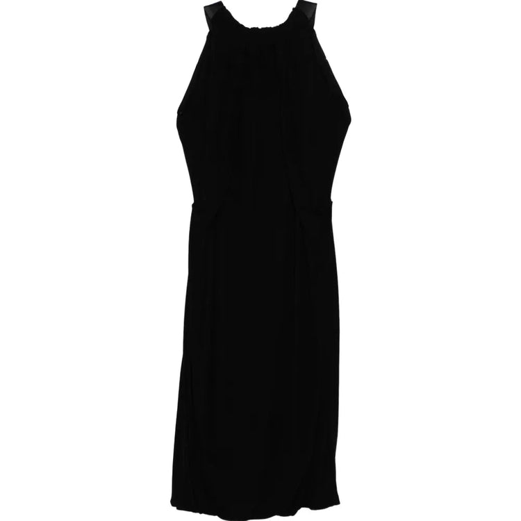 Black Draped Viscose Maxi Dress - view 2