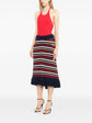 2014 Striped Knit Fringe Skirt