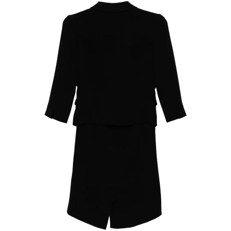 Black Tailored Skirt Suit Set - view 2