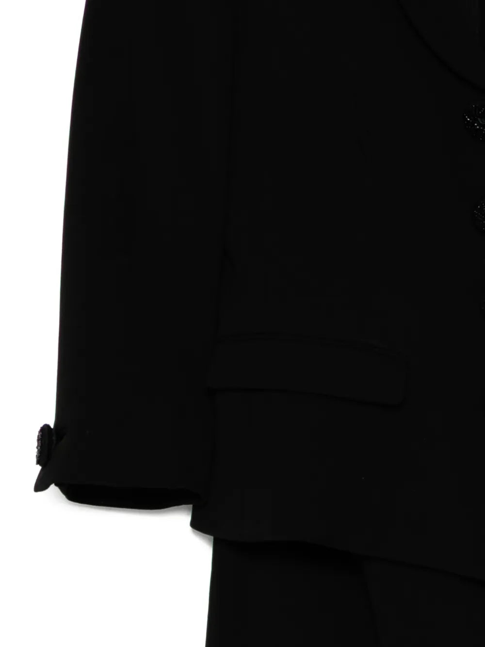 Black Tailored Skirt Suit Set - view 3