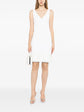 White Stretch Jacquard Sleeveless Dress - view 2