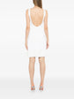 White Stretch Jacquard Sleeveless Dress - view 4