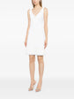 White Stretch Jacquard Sleeveless Dress - view 3