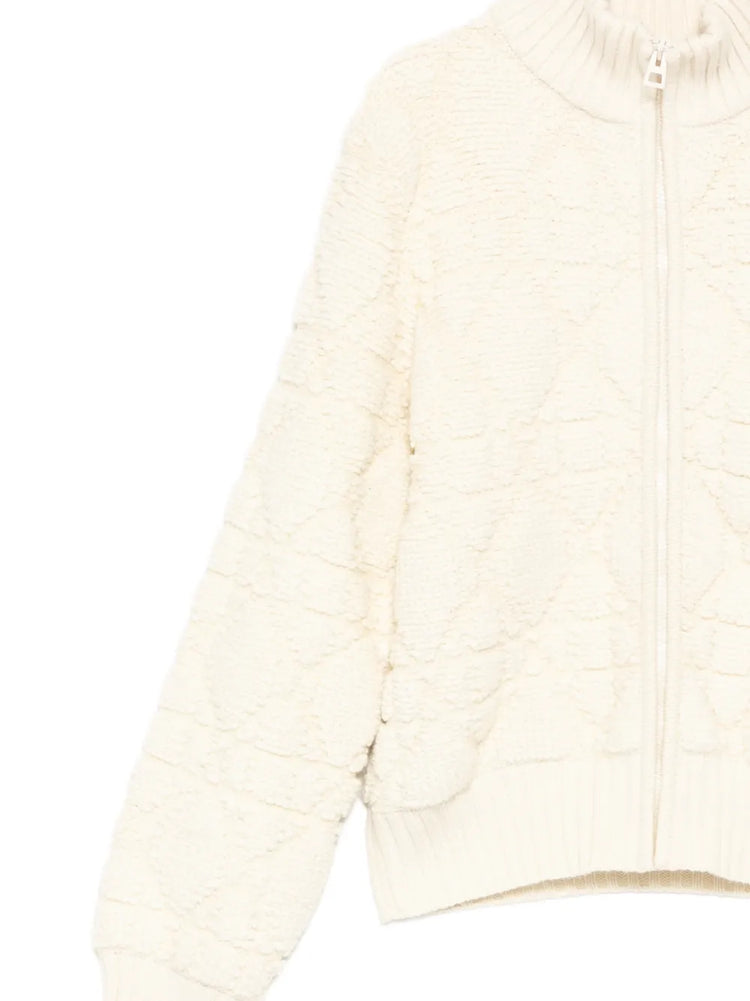 Macrocannage Zipped Cardigan - view 3