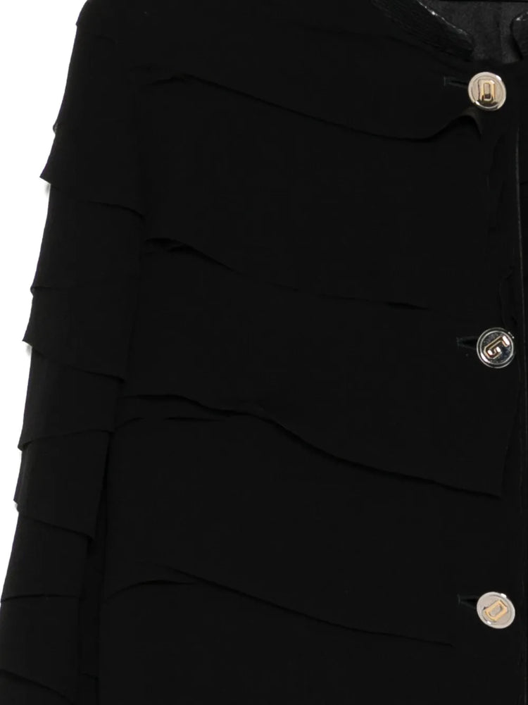 Silk Coat with Snakeskin Trim - view 3
