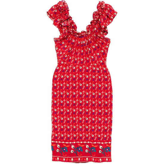 Floral Silk Ruffled Dress - Christian Dior
