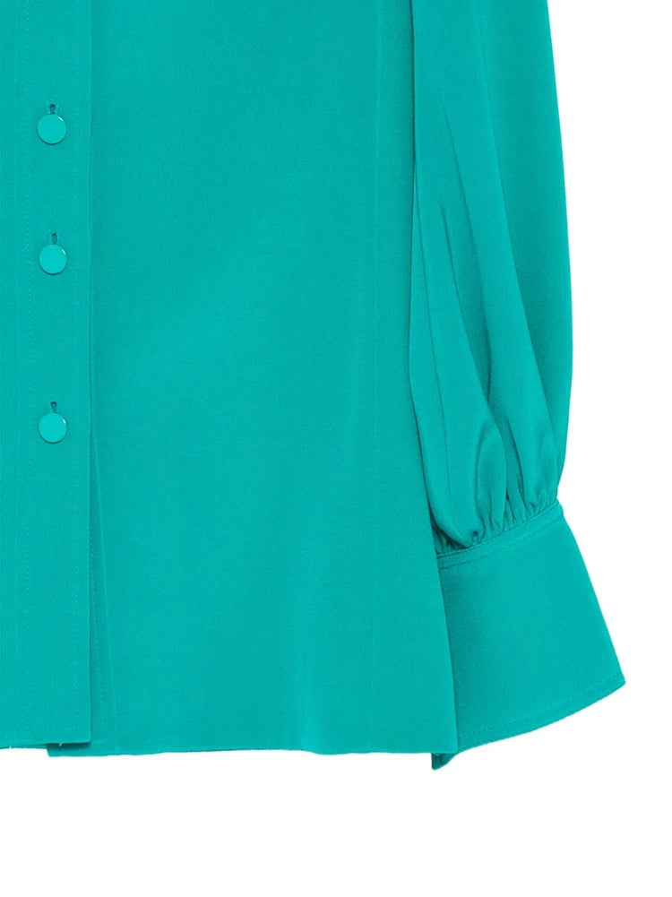 Turquoise Silk Shirt - view 3