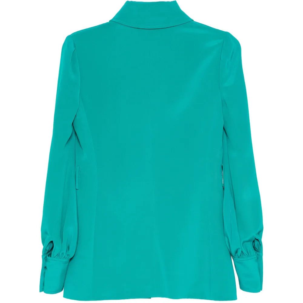 Turquoise Silk Shirt - view 2