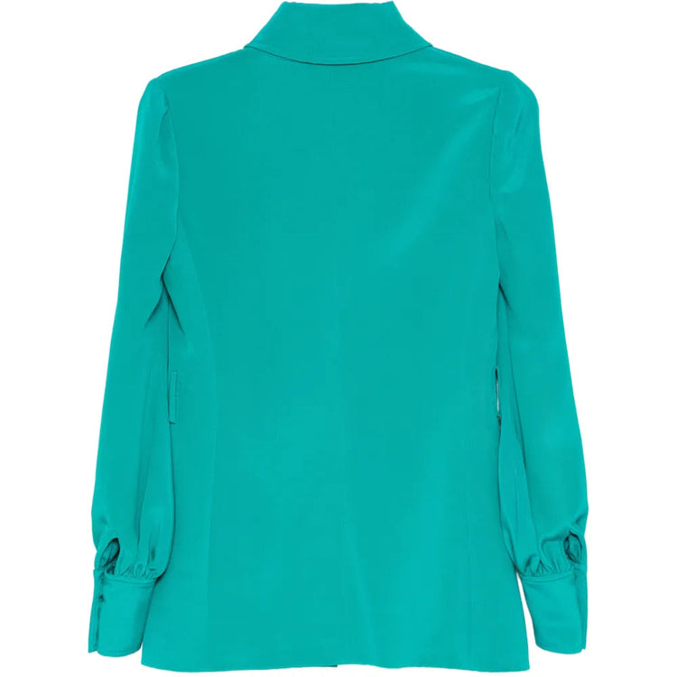 Turquoise Silk Shirt - view 2