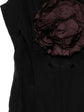 Black Silk Appliqué Detail Midi Dress - view 3