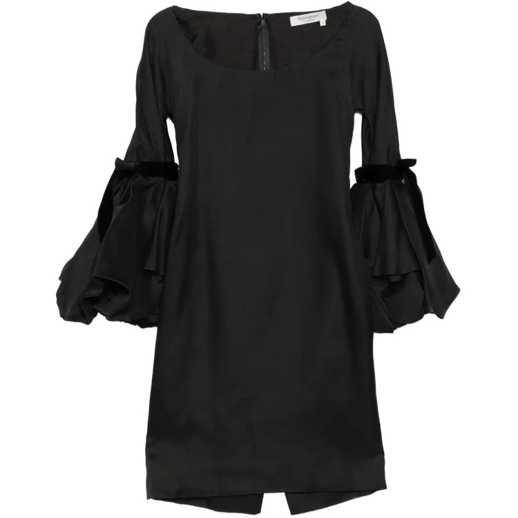2002 Silk Gothic Bell Sleeve Dress - Saint Laurent