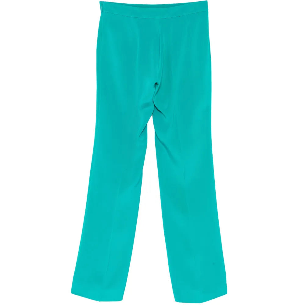 Turquoise Silk Trousers - view 2
