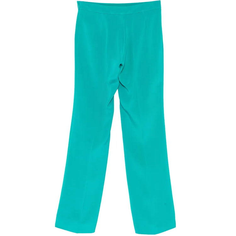 Turquoise Silk Trousers - view 2