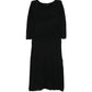 Black Crochet Silk Midi Dress - view 2