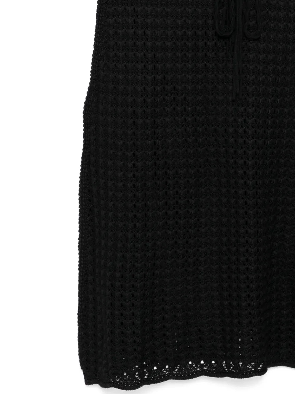 Black Crochet Silk Midi Dress - view 3