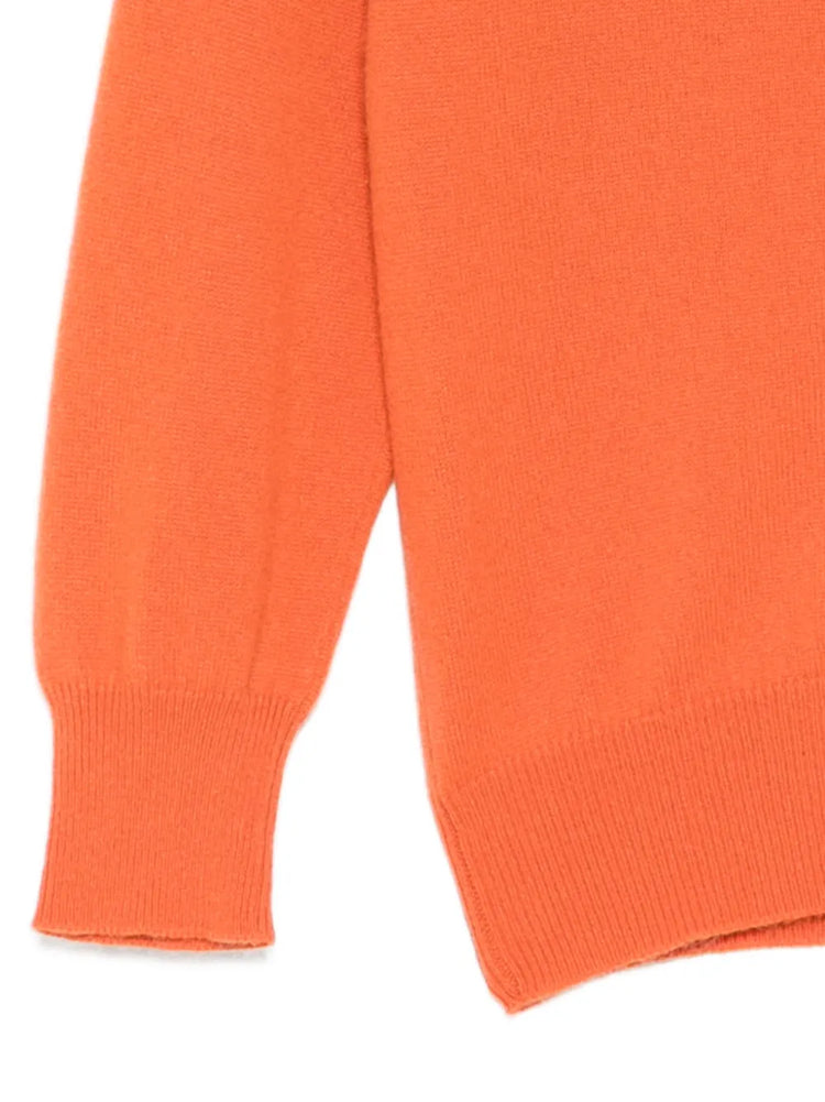 Burnt Orange Cashmere Cropped Cardigan - view 3