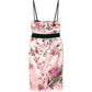 Pink Floral Silk Midi Dress