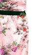 Pink Floral Silk Midi Dress