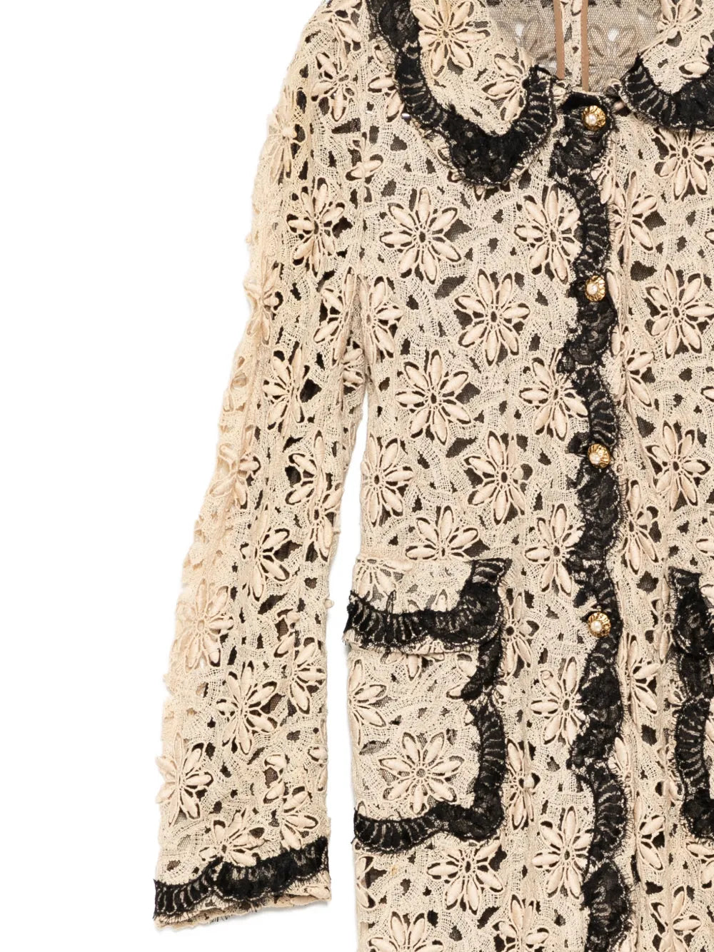 Floral Crochet Lace Coat - view 3