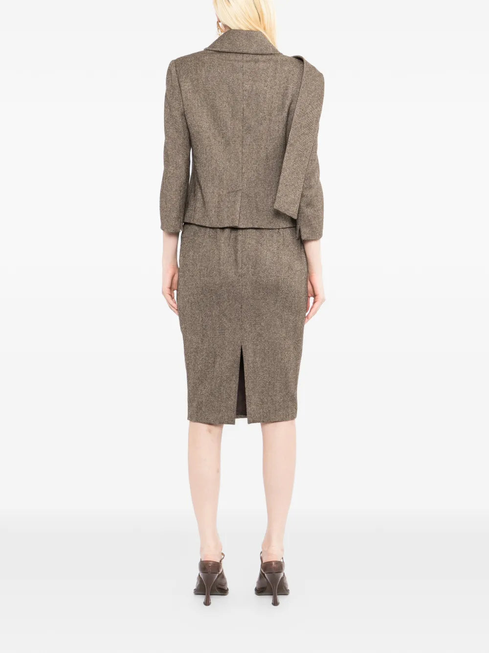 2005 Brown Tailored Wool Skirt Suit Set - view 3