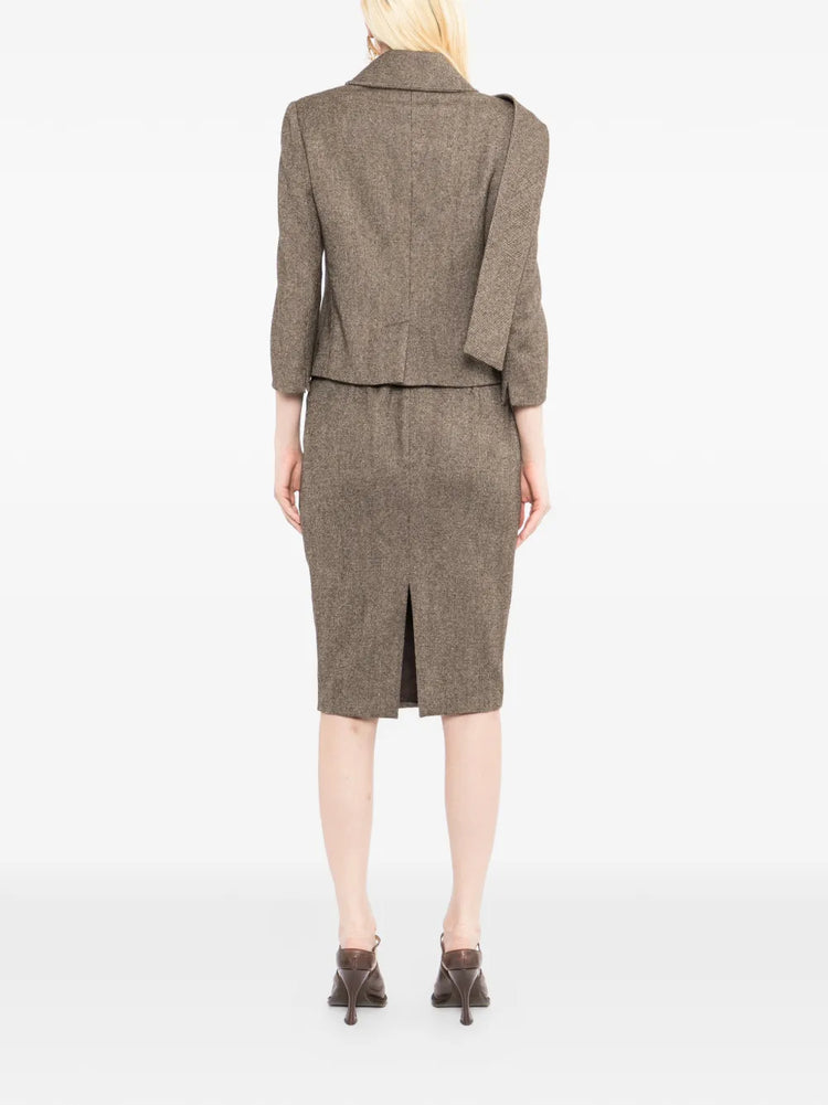 2005 Brown Tailored Wool Skirt Suit Set - view 3