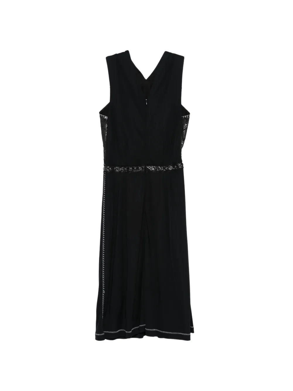 Studded Black Panel Midi Dress - view 2