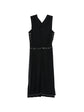 Studded Black Panel Midi Dress - view 2