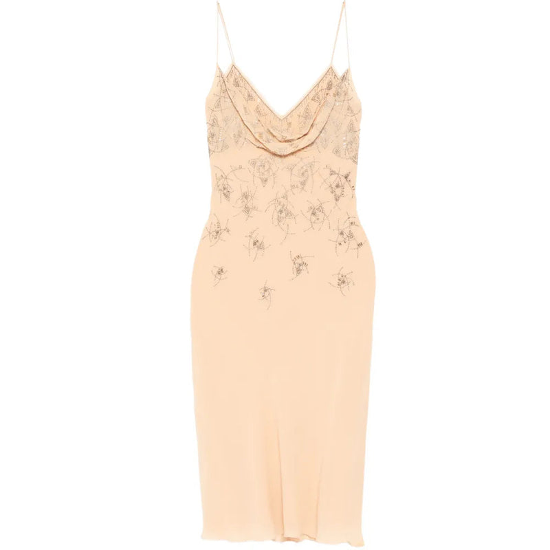 Silk Nude Embellished Slip Dress - Christian Dior