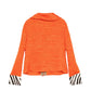 Orange Textured Jacket with Zebra Print Cuffs - view 2