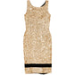 Gold Sequined Silk Midi Dress - Dolce & Gabbana