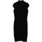 Tailored Black Wool Draped Dress - view 2