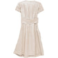 Metallic Gold Draped Linen Midi Dress - view 2